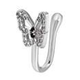 thumbnail image 2 of jiaroswwei 1Pc U-Shaped False Nose Ring Butterflies Shape Nose Stud Shining Rhinestone Inlaid Non-piercing Nose Clip Jewelry Gift, 2 of 8