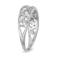 thumbnail image 2 of 925 Sterling Silver Filigree Band Ring for Women with 0.12 Carat TW Natural Diamond Accents, White Gold Plated, H-I Color I1-I2 Clarity (Size- 8), 2 of 3