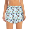 thumbnail image 4 of Lsque Turtle Printed Women's Running Shorts with Liner Pockets,Elastic Quick Dry Workout Athletic Gym Yoga Shorts,Womens High Waist Shorts-Small, 4 of 9