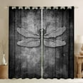 thumbnail image 1 of Erosebridal Rideaux Libellule Gris Lot de 2 (42x63), Dégradé Ombré Rideaux Occultants 30 %-50 %, Déco Animale, 1 of 5