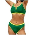 thumbnail image 1 of FhsagQ Swimsuit Sets for Women Crotchless Leather Split Body Swimsuit for Women Bikini Color Matching Slim Beach Swimsuit for Women Swimsuit for Women Red Swimsuit Sets for Women Crotchless Green S, 1 of 5
