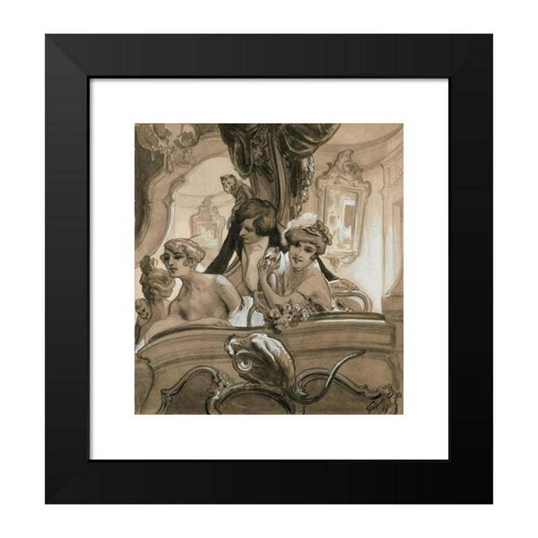 Franz Von Bayros 20x21 Black Modern Framed Museum Art Print Titled