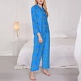 thumbnail image 3 of Saiise Colorful Snake Pattern Women's Long-Sleeved Pajama Set Button Front Sleepwear with Pockets Lounge Set for Home Relax Nightwear-Large, 3 of 7