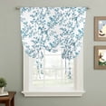 thumbnail image 2 of Teal Spring Floral Balloon Curtains for Windows, Bedroom Curtains 54 Inch Length, Elegant Pastoral Flowers Tie Up Curtains Panels Thermal Insulated Bathroom Curtains Window 42"x54", 2 of 8