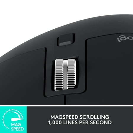 Logitech - MX Master 3S Wireless Laser Mouse with Ultrafast Scrolling - Black