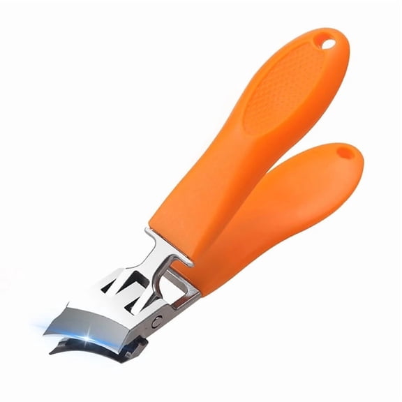 Wide Jaw Opening Anti-Splash Slanted Nail Clipper, Nail Clippers for Ingrown Nails, Long Handle Anti-slip Nail Clippers, Wide Mouth Toe Nail Clippers, Household Slanted Nail Clippers(Orange)