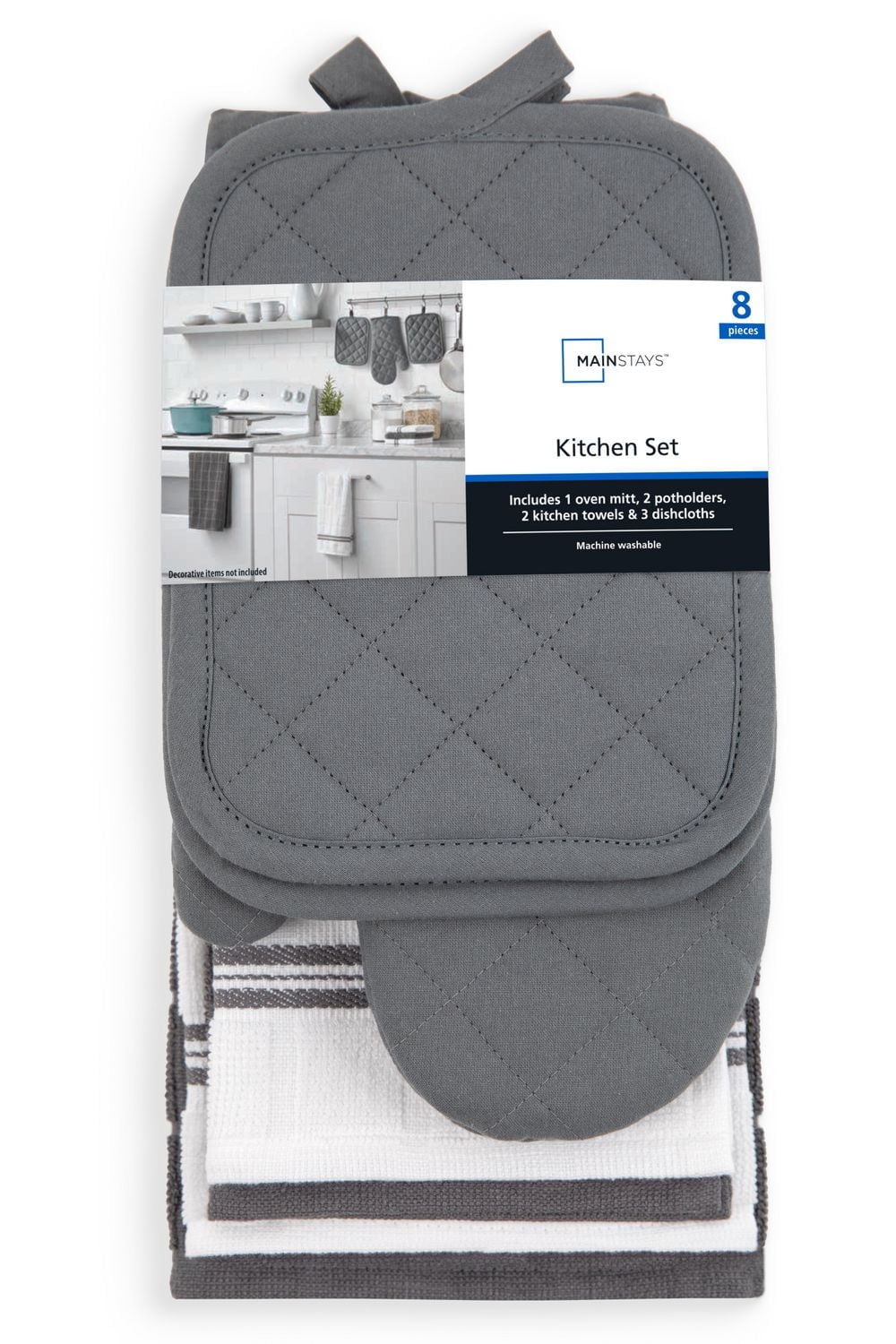 ENSEMBLE DE CUISINE MAINSTAYS – GRIS 8 PIÈCES ENSEMBLE DE CUISINE 8 PIÈCES MAINSTAYS – GRIS