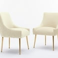 thumbnail image 6 of SEYNAR Modern Velvet Dining Chair Set of 2, Upholstered Side Accent Kitchen Chair with Golden Metal Legs, 6 of 10