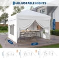 thumbnail image 3 of Towallmark 10x10 Pop Up Canopy Tent Complete Set with 4 Sidewalls - Easy 2 Min Setup, 3 Height Adjustable, Includes Sandbags & Carry Bag for Camping, Beach, Party-White, 3 of 8