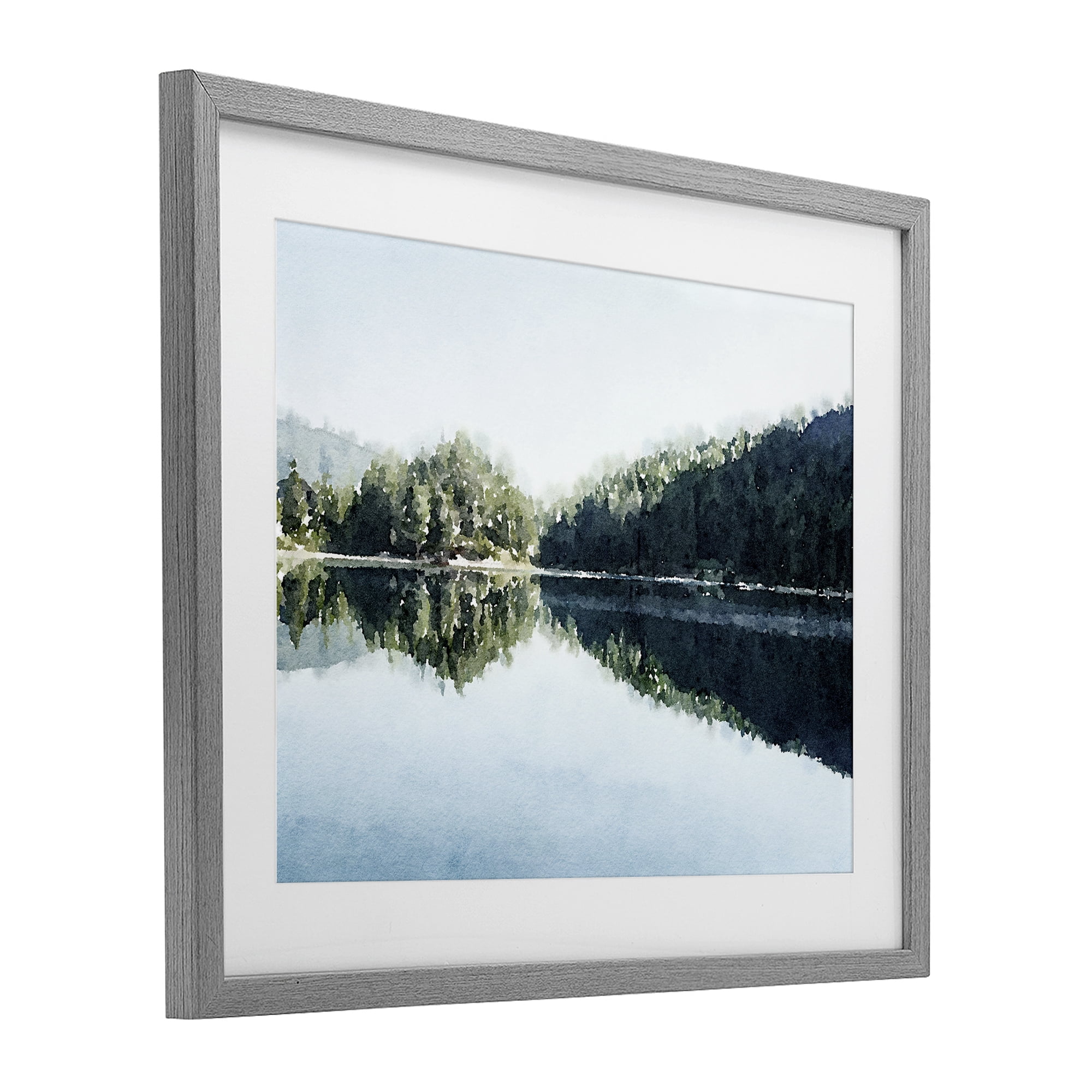 Stupell Industries Blue Lake Reflections Gray Framed Print Under Glass, design by Kim Curinga