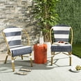 thumbnail image 2 of Safavieh Sarita Outdoor Striped Side Chair, Set of 2 - Navy/White, 2 of 9
