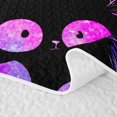 thumbnail image 5 of Manfei Kawaii Cat Quilt King, Boho Cosmic Galaxy Kitten King Coverlet Set, Black Pink Purple, 3-Piece, 1 Bedspread and 2 Pillowcases, 5 of 7