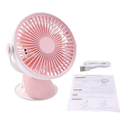 

Usb Rechargeable Desktop Clip Fan Student Learning Multi-Functional Dormitory Portable Fan Pink