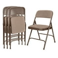 thumbnail image 2 of Hampden Furnishings Bernadine Collection Fabric Padded Folding Chair, Walnut, Pack of 4, 2 of 7