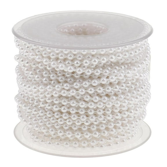 yotijay 20 Meters White Pearl Beads String Trims Appliques for Wedding Garland Craft