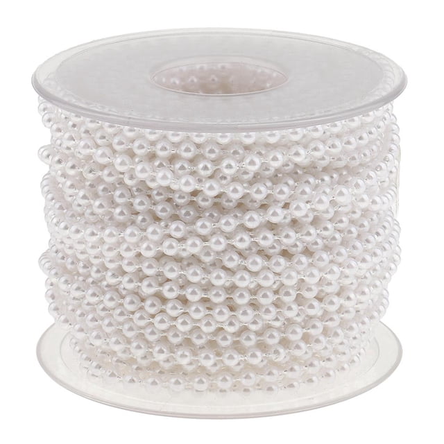 20 Metros Pearl Cordón rativo Collar de con Cinta DIY ración - Blanco Gloria Cuerdas De Perlas