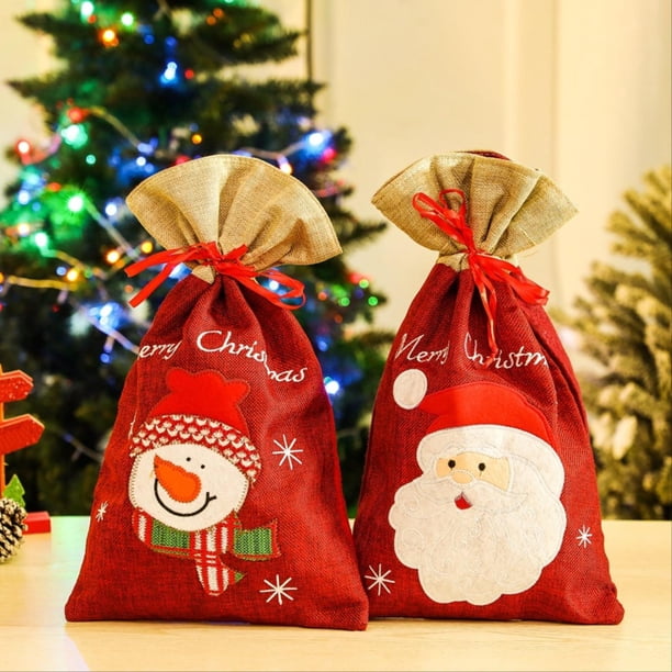 Bolsas de Regalo de Navidad Bolsas Bolsas de Regalo Grandes con Cordón Bolsas de Regalo con Cordón Accesorios de Decoración Navideña Dulces Navideños Regalos de Fiesta
