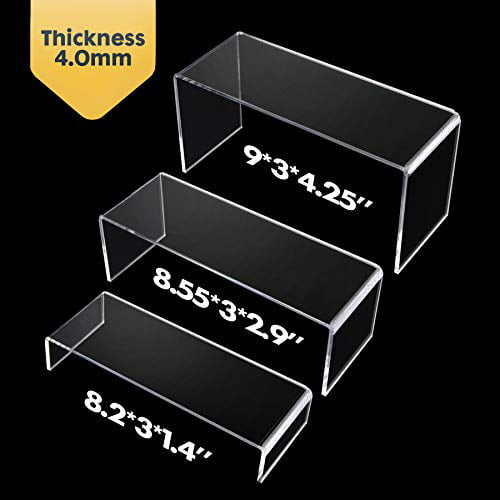 ANDGOO Display Risers, 6 Pcs Rectangular Clear Acrylic Showcase  Collectibles Display Stands Suitable for Retail Shoe Showcase Jewelry Funko  Pop Figures - Walmart.com