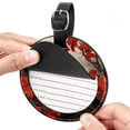 thumbnail image 2 of Crow 2pcs PU Leather Round Bag Tags with Privacy Cover and Name ID Tag - Suitcase Tags for Travel Luggage, Handbags, Backpacks, School Bags, 2 of 6