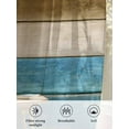 thumbnail image 6 of Sheer Curtains 54 inches Long, Teal Blue Brown Wooden Board Gradient Farmhouse Country Light Filtering Sheer Window Curtains Rod Pocket Voile Drapes for Bedroom Living Room, 52"W x 54"L 2 Panels, 6 of 7
