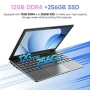 Metal Case Portable Business Mini Laptop Computer Office Travel & Students, 10 Inch Netbook Laptop - Intel J4125, 12GB RAM, 256GB SSD (Expandable), Windows 11, WiFi, Work small Laptop - Grey Laptop