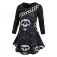 thumbnail image 2 of Camiseta de impresión de cráneo de Halloween Rosegal  Mangas largas de talla grande, 2 of 5