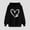 Black, variant on Women's Oversized Fleece Hoodies Trendy Love Heart Dog Paw Printed Drawstring Hooded Sweatshirt Fall Winter Lightweight Dog Mom Pullover Tops