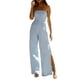 thumbnail image 2 of VISgogo Mameluco de mujer, sin hombros, sin tirantes, pierna ancha, pantalones de color sólido, verano, otoño, calle, primavera, verano, mono VISgogo moda, 2 of 5