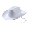 thumbnail image 5 of Cowgirl Hats Western Cowboy Hat Decor Western Cap Costume Accessories Jazz Hat Sun Hat for Club Carnival Unisex Adults Role Play Performance white, 5 of 8