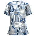 thumbnail image 2 of PENGXIANG Blouse d'Uniforme de Travail à Manches Courtes Col en V pour Femmes, 2 of 3