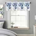 thumbnail image 3 of Watercolor Blue Flower Tulip Valances for Windows,Kitchen Valance Rod Pocket Short Curtain, Abstract Country Floral Valance Curtain Window Valances for Bedroom Bathroom Living Room 42x12in, 3 of 9