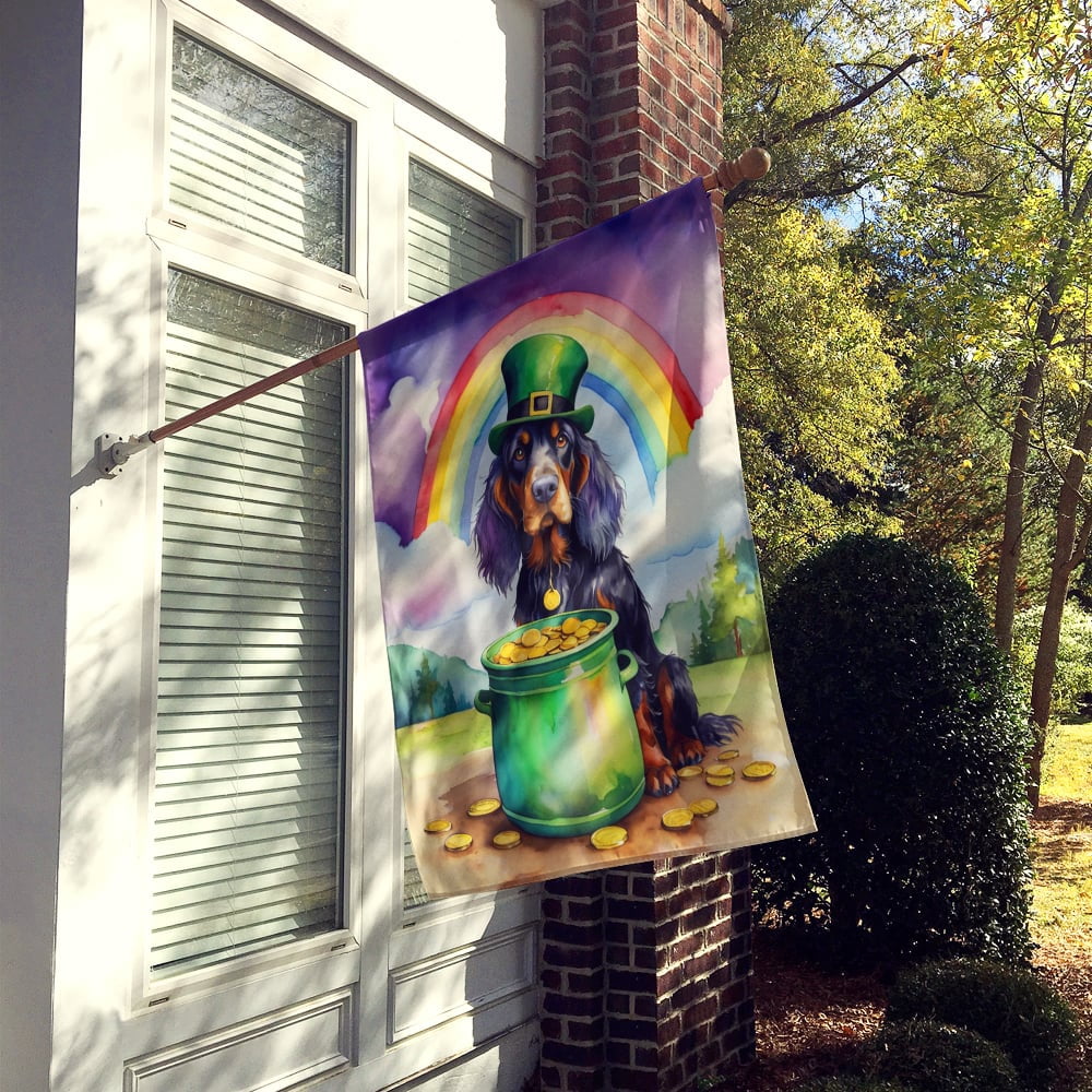 Gordon Setter St Patrick's Day House Flag 28 in x 40 in