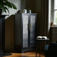 thumbnail image 2 of Hives & Honey Port Elegant Charcoal Jewelry Armoire: Freestanding, Lockable Wooden Cabinet for Women, 2 of 11