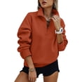 thumbnail image 2 of Resicozy Womens Half Zip Oversized Sweatshirts Hoodies 2026 Trendy Long Sleeve Pullover Tops Y2k Fall Sweatshirt Orange XL, 2 of 5