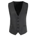 thumbnail image 2 of UTTOASFAY Mens Coats Outerwear Winter Fashion Vintage formal Business Men'S Breasted Vest V-Neck Waistcoat Waist Vest Flash Picks Black Xxxxxl, 2 of 6