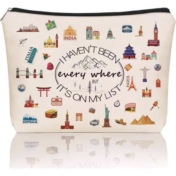 shiyou-World Travel Gifts Makeup Bag Gift: Cute Cosmeti Bag I Haven't Been Everywhere But It's on My List For Teen Girl & Women Travellers.Ideal Trip Gift Cosmetic Bag For Travel, Birthdays., Off