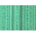 thumbnail image 1 of Ahgly Company Machine Washable Indoor Rectangle Abstract Turquoise Blue Modern Area Rugs, 2' x 4', 1 of 4