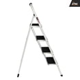 thumbnail image 5 of EFINE 4 Step Ladder, Slim Folding Design Step Stool, High Grade Steel with Smooth Powder Coating, Sturdy and Lightwight, Holding up to 330lbs. (White), 5 of 7