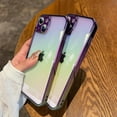 thumbnail image 4 of for iPhone 13 Case Crystal Laser Florescent Iridescent Bling Luxury Clear Case Camera Protection + Screen Protector Shockproof Protective Elegant Edge Cover iPhone 13 Case -Purple, 4 of 11