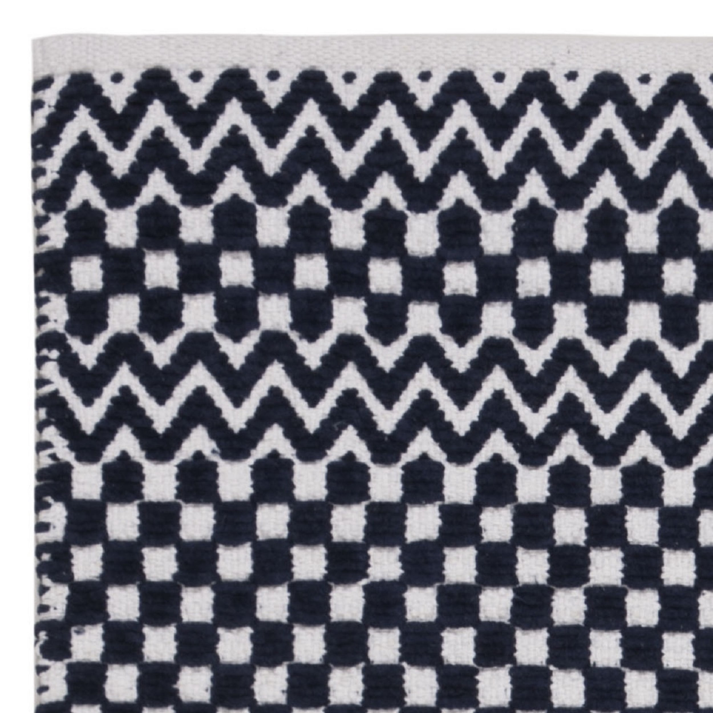 SAFAVIEH Boston Peter Geometric Cotton Area Rug, Navy, 5' x 8'