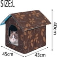 thumbnail image 4 of Dsseng Maison pour Chat Sauvage pour Chats d'Hiver Isolée, Imperméable, Chaude, Résistante aux Intempéries Lit pour Chat Petite Niche pour Chien Brun Carré, 4 of 5