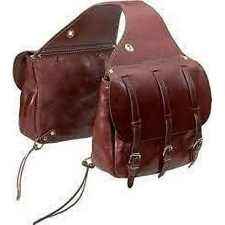 Horse Saddle Bag Cowhide Genuine Leather Western Equestrian Trail Simple Horse Saddle Bag Pack Equipment Horse Saddle Bags Size: 10” L x 10” W x 3 ½” D
