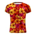 thumbnail image 4 of PATLOLLAV Summer Womens Shirts Round Neck Print Shirts Tees Short Sleeve Tops Blouse, 4 of 5