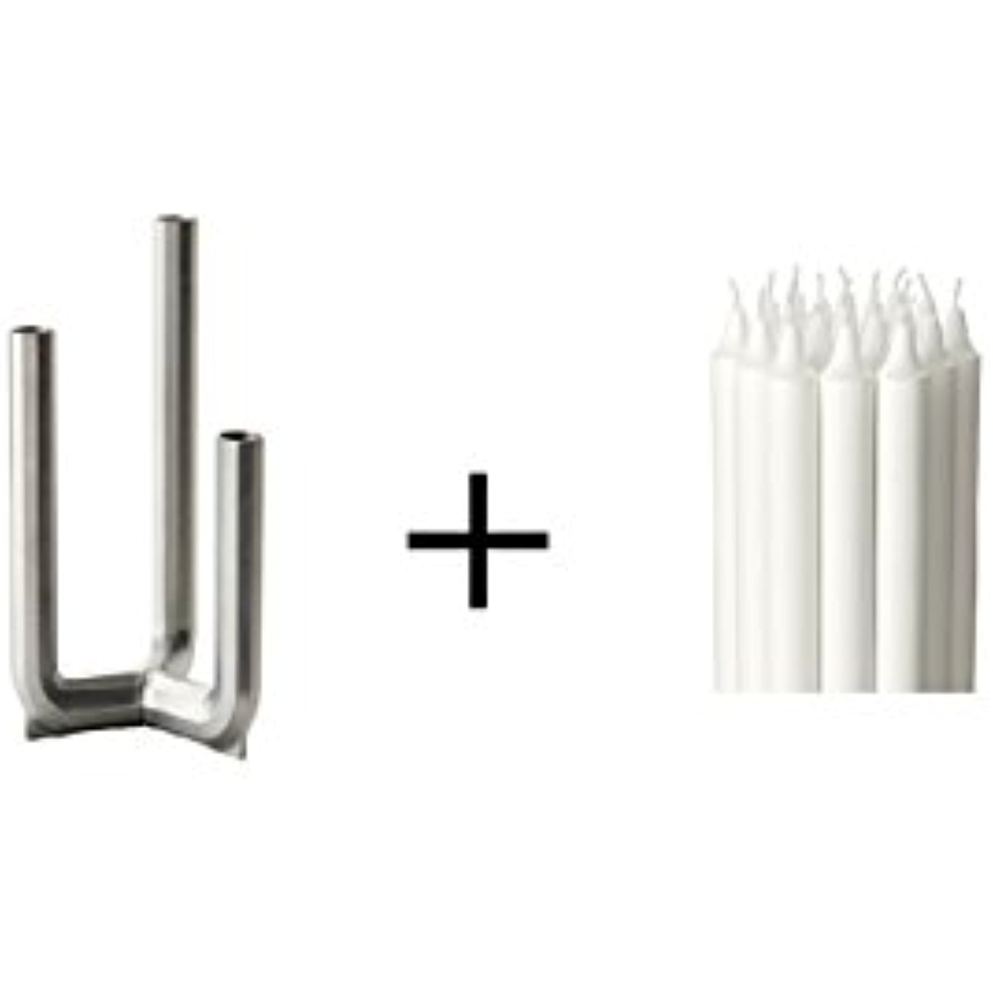 Ikea Candlestick for 3 candles, silver color ,Unscented chandelier