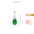 thumbnail image 3 of ANGARA Natural Oval Emerald Solitaire Pendant with Trio Diamond in 925 Sterling Silver for Women (Size-7x5mm) | May Birthstone, Anniversary, Jewelry Gift for Women | Natural Emerald Necklace, 3 of 8
