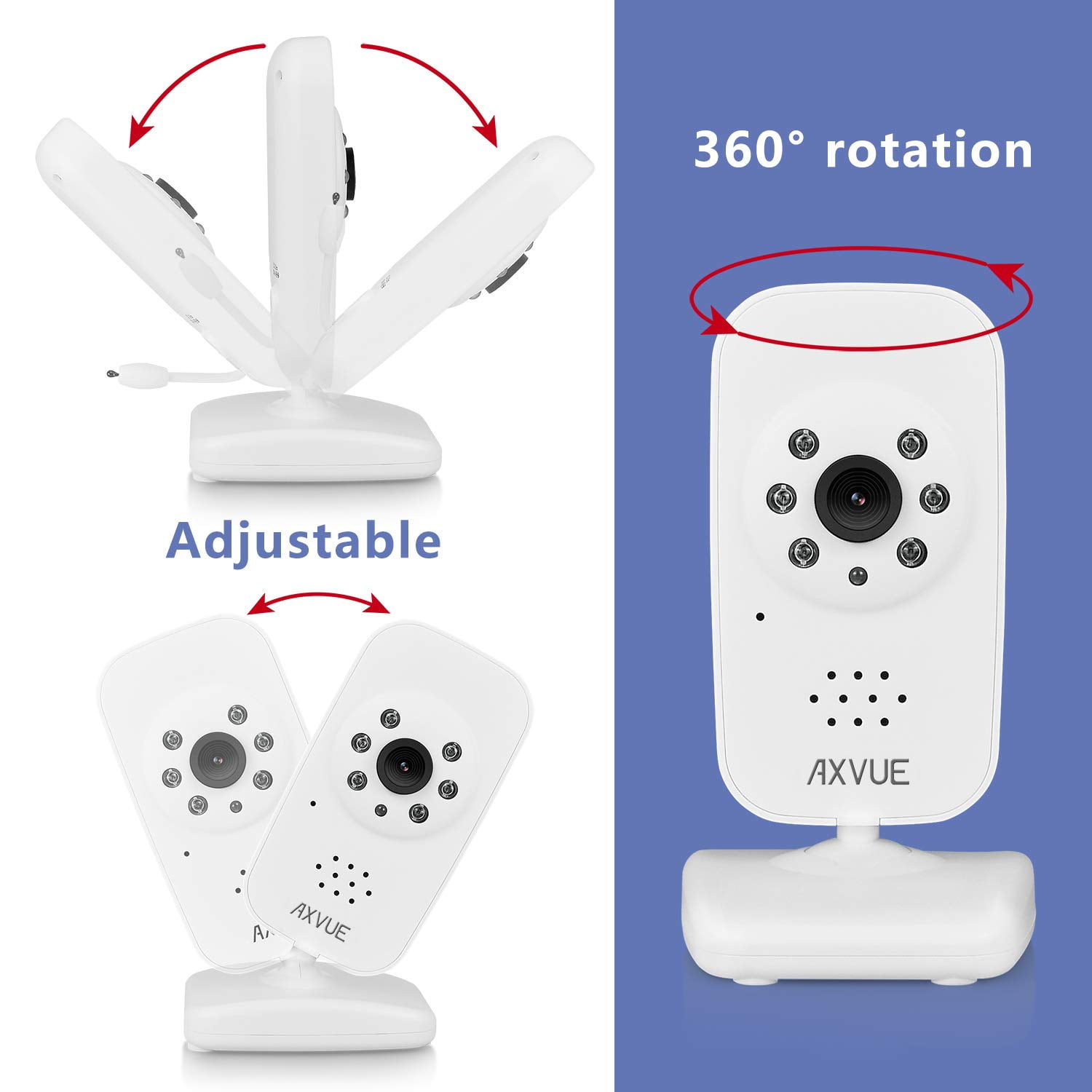 Model E600A Video Baby Monitor with Night Vision Camera and Slim-Designed Screen by Axvue