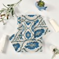 thumbnail image 6 of 3 Piece Bath Towels Set Bath Towel, Hand Towel and Face Towel for Bathroom, Gym, Hotel Blue Symmetrical Floral Pattern, 6 of 8