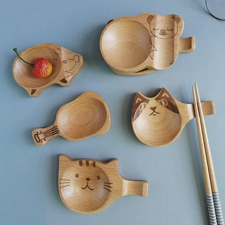 

Dual-use Seasoning Dish Household Dish Solid Wood Seasoning Dish for Home Kitchen Party