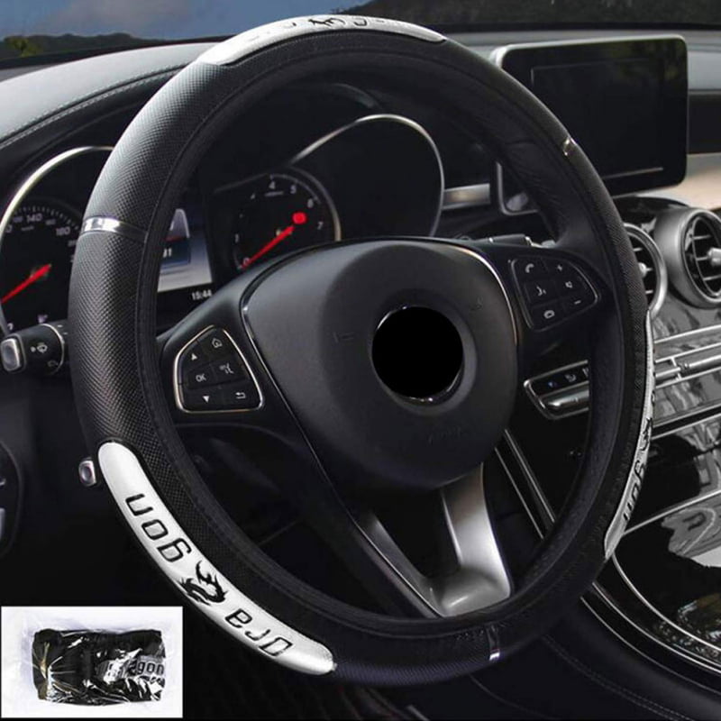 color : B 38CM Leather Auto Car Steering Wheel Cover Car-styling Sport Auto Steering Wheel Covers Good Breathable Accessories 