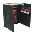 thumbnail image 3 of MARSHAL Mens Genuine Leather Skull Wallet  Trifold RFID Blocking Biker Wallet with ID Window & Snap Closure No Chain, 3 of 9